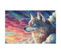 1000 Piece Jigsaw Puzzle for Adults Moonlit Wolf 1000 PCS 75x50cm Universal Puzzle for All Occasions Home Decor Family Fun Stress Relief All in One Gift