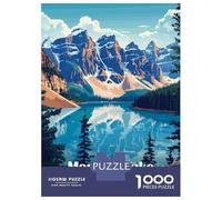 1000 Piece Jigsaw Puzzle for Adults, Moraine Lake, Canada Artwork, Relaxing Puzzle Experience, Gift for Adults, Pieces, 38x26cm/1000pcs