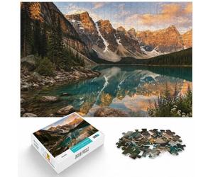1000 Piece Jigsaw Puzzle for Adults, Moraine Lake Reflection | As a Christmas gift idea, this 1000-piece jigsaw puzzle for adults offers 1000 pieces for the Christmas break.