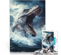 1000 Piece Jigsaw Puzzle for Adults Mosasaurus Dinosaur Sea Monster Help the brain exercise addictive toys to cultivate patience 38x52cm Home Art Decor for ages 14+