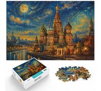 1000 Piece Jigsaw Puzzle for Adults, Moscow Russia Starry Night Style Art | For anyone who enjoys classic jigsaws: Adult jigsaw puzzle with 1000 pieces fits quiet afternoons.