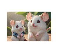 1000 Piece Jigsaw Puzzle for Adults,Mother and Child Rats, Puzzles with Letters on Back, Challenging Puzzle for Game Night Home Décor, 19.7 x 29.5