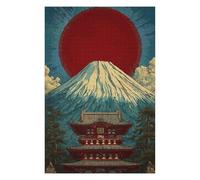 1000 Piece Jigsaw Puzzle for Adults, Mount Fuji and Temple Illustration