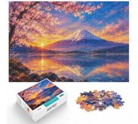 1000 Piece Jigsaw Puzzle for Adults, Mount Fuji at Sunset with Starry Sky | For New Year downtime after the celebrations: Adult jigsaw puzzle with 1000 pieces turns winter downtime into puzzle time.