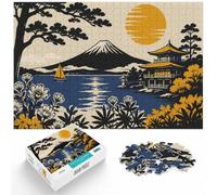 1000 Piece Jigsaw Puzzle for Adults, Mount Fuji Landscape Illustration | For rainy days at home, this adult jigsaw puzzle with 1000 pieces works well for solo leisure or shared family time.