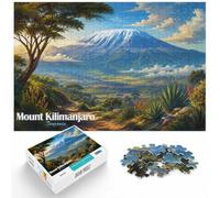 1000 Piece Jigsaw Puzzle for Adults, Mount Kilimanjaro Tanzania Travel | For cold evenings at home: Adult jigsaw puzzle with 1000 pieces offers for the Christmas break.