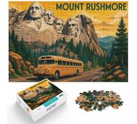 1000 Piece Jigsaw Puzzle for Adults, Mount Rushmore Vintage | For puzzle time at home: Adult jigsaw puzzle with 1000 pieces supports a slower, more focused form of entertainment.