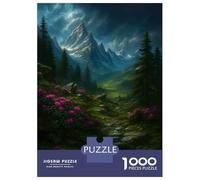 1000 Piece Jigsaw Puzzle for Adults, Mountain Landscape with Flowers And Path Artwork, Challenging Brain Teaser, Holiday Family Game, Premium Puzzle Pieces, 70x50cm/1000pcs