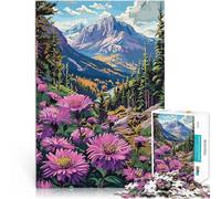 1000 Piece Jigsaw Puzzle for Adults Mountain Meadow Flowers Staycation: Zeit totschlagen Eltern-Kind-Interaktion75x50cm