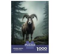 1000 Piece Jigsaw Puzzle for Adults Mountain Ram Foggy Forest Jigsaw Toy Wall Decor Difficult Hard Unique Gifts for Birthday And Christmas 52x38cm/1000pcs