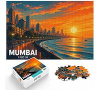 1000 Piece Jigsaw Puzzle for Adults, Mumbai India Cityscape Travel