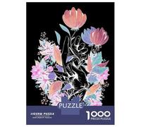 1000 Piece Jigsaw Puzzle for Adults Mystic Flowers Neon Adult Jigsaw Puzzle Toy Wall Decor Precision Cutting Unique Gifts for Birthday And Christmas 52x38cm/1000pcs