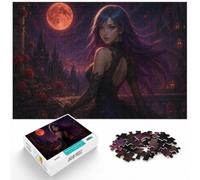 1000 Piece Jigsaw Puzzle for Adults, Mystic Woman Under Crimson Moon | For adults looking for a satisfying home activity: Adult jigsaw puzzle with 1000 pieces fits quiet afternoons.