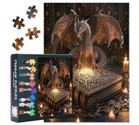 1000 Piece Jigsaw Puzzle for Adults Mystical Magic Summoning Ritual Puzzle Dragon Jigsaw Puzzles Fantasy Art Puzzles Decompressing Challenging Game for Family Activity 50.5x70.5cm