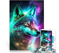 1000 Piece Jigsaw Puzzle for Adults Mystical Nebula Wolf Intellektuelles Spiel Geburtstagsgeschenk, Geschenke38x26cm