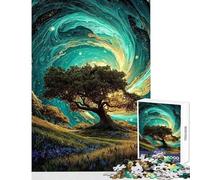1000 Piece Jigsaw Puzzle for Adults Mystical Tree Landscape with Swirling Sky Fun Interactive Family Experience Wonderful Holiday Giftsing Choice (50x75cm)