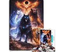 1000 Piece Jigsaw Puzzle for Adults, Mythical Beasts Under Eclipse | Choose a gift idea for puzzle lovers for winter evenings for a rewarding break.