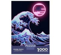 1000 Piece Jigsaw Puzzle for Adults Naon Japan Wave in Moon Adult Jigsaw Relaxing Games Perfect Decoration Unique Gifts for Birthday And Christmas 52x38cm/1000pcs