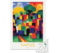 1000 Piece Jigsaw Puzzle for Adults, NAPLES Italy, 52x38cm/1000pcs, Indoor Family Activity, Time Around The Table And Time Together
