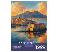 1000 Piece Jigsaw Puzzle for Adults Naples Italy Cityscape with Mount Vesuvius Adult Jigsaw Puzzle Relaxing Games Staycation Kill Time Difficult And Challenge 38x26cm/1000pcs