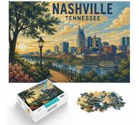 1000 Piece Jigsaw Puzzle for Adults, Nashville Tennessee Skyline Art | For rainy days and slower weekends, this adult jigsaw puzzle with 1000 pieces works for solo puzzling or shared time.