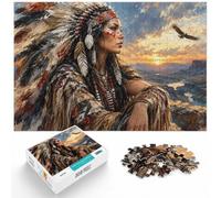 1000 Piece Jigsaw Puzzle for Adults, Native American Woman Sunset Canyon | For a calm Advent activity, this adult jigsaw puzzle with 1000 pieces offers a screen-free activity for the Christmas break.