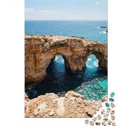 1000-Piece Jigsaw Puzzle for Adults, Natural Archway Over Turquoise Sea, 70x50cm/1000pcs, Shared Puzzle Activity, Quiet Home Time And Time Together