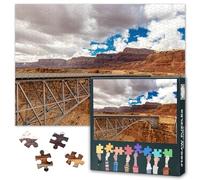 1000 Piece Jigsaw Puzzle for Adults Navajo Bridge Arizona USA Scenic Landscape Puzzle Colorado River View Grand Canyon Region Wall Art Decor 27.5x19.7 Inch