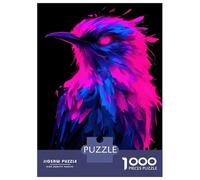 1000 Piece Jigsaw Puzzle for Adults, Neon Bird Digital Art Artwork, Mindfulness Activity, Winter Indoor Entertainment, Precision Cut Pieces, 70x50cm/1000pcs