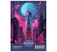 1000 Piece Jigsaw Puzzle for Adults Neon City Night Jigsaw Puzzle Toy Wall Decor Wall Decoration Difficult And Challenge 38x26cm/1000pcs