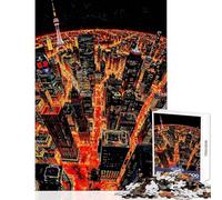 1000 Piece Jigsaw Puzzle for Adults Neon Cityscape Fun Interactive Family Experience Wonderful Holiday Giftsing Choice (50x75cm)
