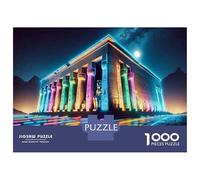 1000 Piece Jigsaw Puzzle for Adults Neon Egyptian Temple Teenager Puzzles Relaxing Games Enhance Memory Unique Gifts for Birthday And Christmas 52x38cm/1000pcs