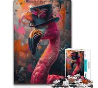 1000 Piece Jigsaw Puzzle for Adults Neon Flamingo Toys Educational Games Staycation Kill Time Great Gift (38x52cm)