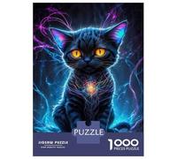 1000 Piece Jigsaw Puzzle for Adults Neon Galaxy Kitten Jigsaw for Adults Family Game Difficult Challenge Birthday And Unique Gifts 70x50cm/1000pcs