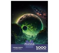 1000 Piece Jigsaw Puzzle for Adults Neon Green Full Moon Adult Jigsaw Puzzle Relaxing Games Staycation Kill Time Difficult And Challenge 52x38cm/1000pcs