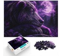 1000 Piece Jigsaw Puzzle for Adults, Neon Purple Bison Portrait | For cold evenings at home: Adult jigsaw puzzle with 1000 pieces; for a gift that can be enjoyed well beyond the holidays.