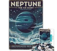 1000 Piece Jigsaw Puzzle for Adults, Neptune The Ice Giant Poster | Choose a gift for adults for December weekends for a rewarding break.