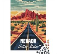 1000 Piece Jigsaw Puzzle for Adults, Nevada Desert Road, 70x50cm/1000pcs, Relaxing Winter Hobby, Quiet Evening Leisure And Time at Home