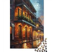 1000 Piece Jigsaw Puzzle for Adults, New Orleans Balcony Rain