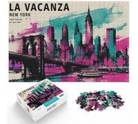 1000 Piece Jigsaw Puzzle for Adults, New York City Retro Poster | For rainy days at home: Adult jigsaw puzzle with 1000 pieces gives adult puzzlers a calm activity to return to.