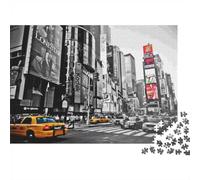 1000 Piece Jigsaw Puzzle for Adults, New York City Taxis | For relaxed after-work puzzle time: Adult jigsaw puzzle with 1000 pieces offers a classic activity for adults.