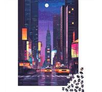 1000-Piece Jigsaw Puzzle for Adults, Nighttime Cityscape, 70x50cm/1000pcs, Smooth White Pieces for Easy Handling; Relaxed Solo Time at Home