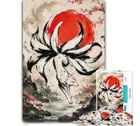 1000 Piece Jigsaw Puzzle for Adults, Nine Tailed Fox Red Sun-1 | For cold evenings at home, this adult jigsaw puzzle with 1000 pieces suits quiet days around New Year.