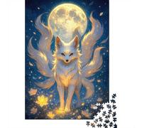 1000 Piece Jigsaw Puzzle for Adults, Nine-tailed fox under the moon