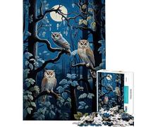1000 Piece Jigsaw Puzzle for Adults Nocturnal Owls Ensemble Jigsaw Puzzle Hands-on Game Pattern Assembly Parent-child Interaction (Size 38x52cm)