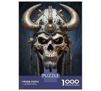 1000 Piece Jigsaw Puzzle for Adults Nordic Viking Skull Jigsaws for Adults Family Game Analysis And Logic Difficult And Challenge 70x50cm/1000pcs