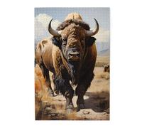 1000 Piece Jigsaw Puzzle for Adults,North American Bison Herd, Puzzles with Letters on Back, Challenging Puzzle for Game Night Home Décor, 19.7 x 29.5