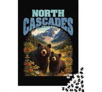 1000 Piece Jigsaw Puzzle for Adults, North Cascades Bears Landscape, 70x50cm/1000pcs, Shared Puzzle Activity, Relaxing Evenings And Friends And Family