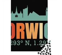 1000 Piece Jigsaw Puzzle for Adults, Norwich Skyline, 52x38cm/1000pcs, Relaxing Winter Hobby, Home Relaxation And Time at Home