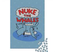 1000 Piece Jigsaw Puzzle for Adults, Nuke The Whales Cartoon, 52x38cm/1000pcs, Shared Puzzle Activity, Relaxing Evenings And Friends And Family